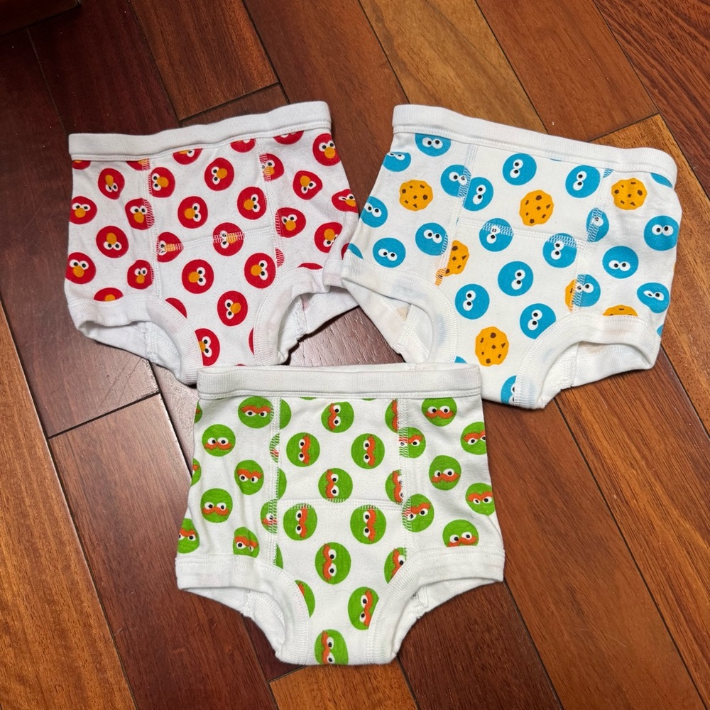 🍪 Hanna Andersson Sesame Street Training Underwear Set - XSmall ❤️💙💚